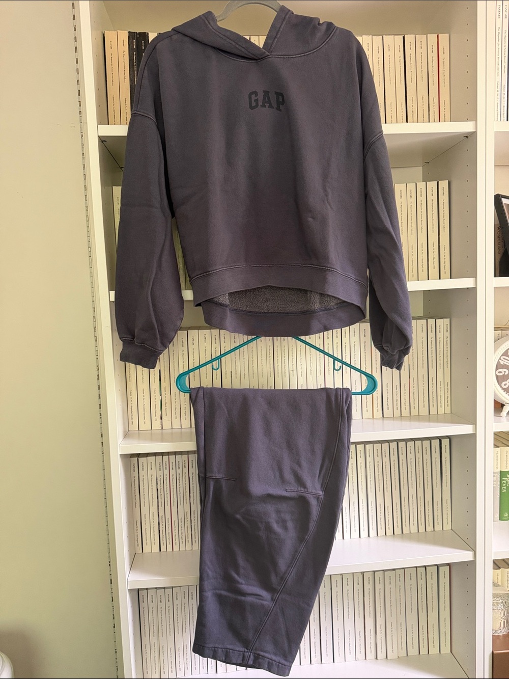 GAP Kids Two-Piece Hooded Pajama Set in Charcoal Gray